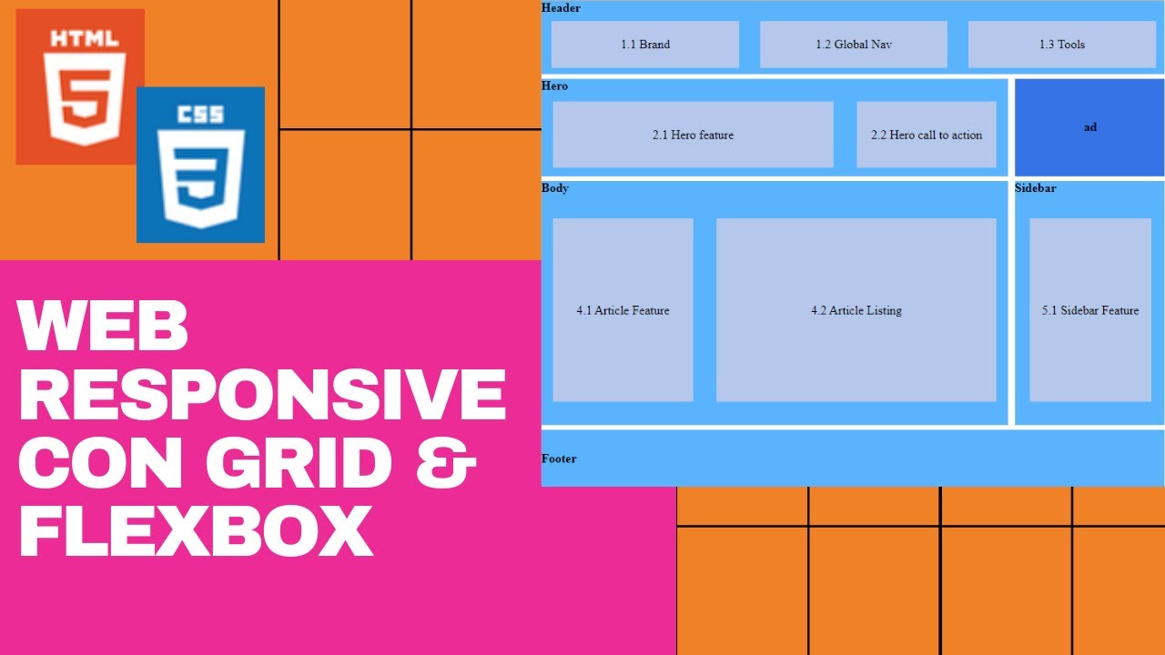 Página web Responsive con GRID Y FLEXBOX - YouTube