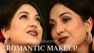 Romantic makeup look | Makeup on Saree| 90s makeup