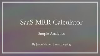 MRR Calculator Template for SaaS