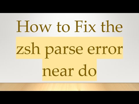 How to Fix the zsh parse error near do