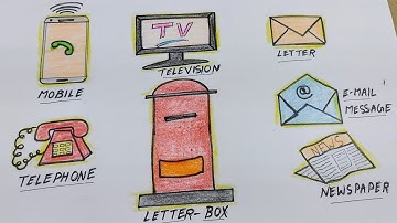 Means of Communication Drawing / How to Draw Means of Communication / Draw Means of Communication