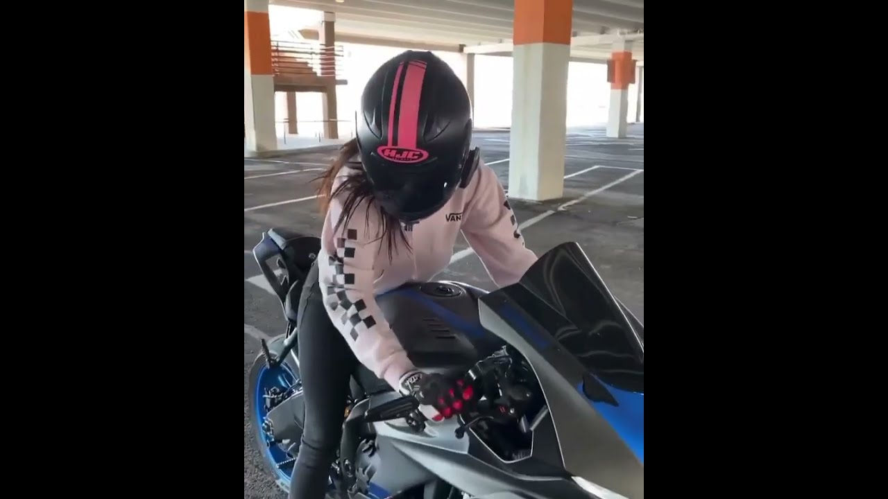 yamaha R1 m super bike exhaust fire girl'🔥 