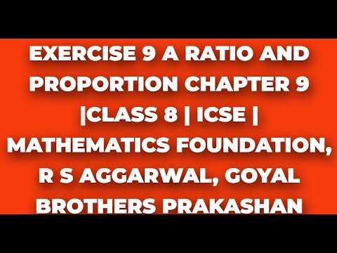 Q3 - Q5 Exercise 9 A | Class 8 | ICSE Board | Chapter 9 Ratio and ...