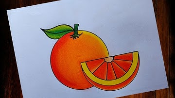 How to draw Orange🍊easy steps| Easy orange drawing 🍊🍊| Orange Fruits drawing