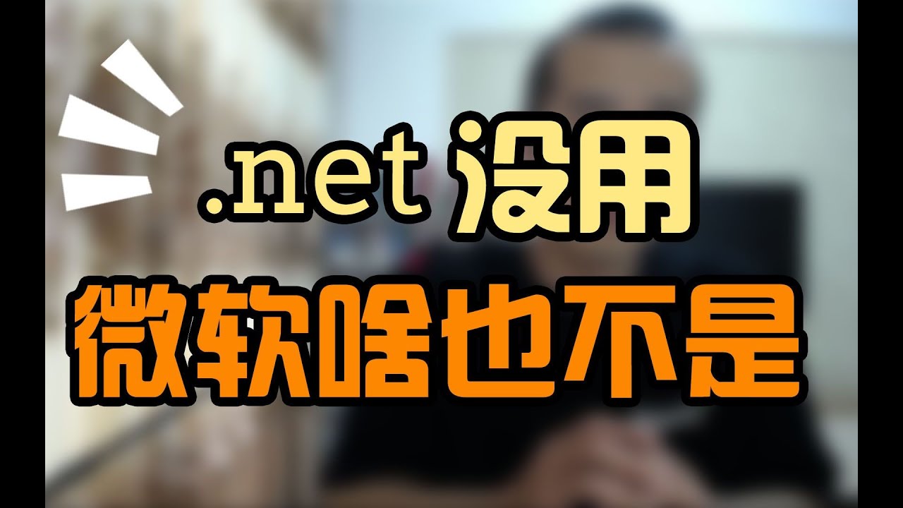 NET没用,微软啥也不是!”我也年少轻狂过! - YouTube