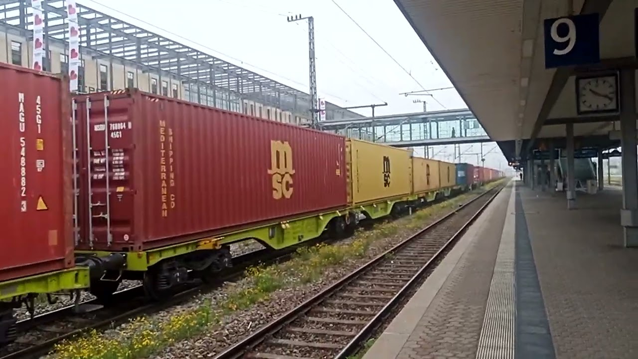 BR193 876 25 Jahre Wiedervereinigung WLC mit Container Zug durch Regensburg HBF