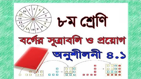 ৮ম শ্রেণির গণিত ৪.১ সমাধান| বর্গের সূত্র ও প্রয়োগ| বীজগণিত| Class- 8