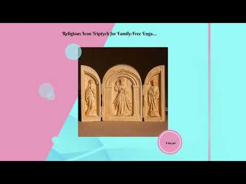 Religious Icon Triptych for Family-Free Engarving-Wooden Religious Gifts, Altar Wood Carving, Tha...