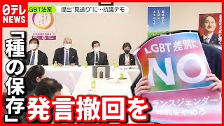 ＬＧＢＴ法案提出”見送り”  自民党前で抗議デモ(2021年5月31日放送「news zero」より)