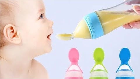 رضاعه مع ملعقه سيليكون للاطفال###