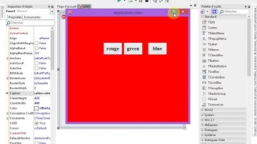 الدرس الثالث  في الدلفي تصميم برنامج الالوان للمتربصين في التكوين المهني Delphi