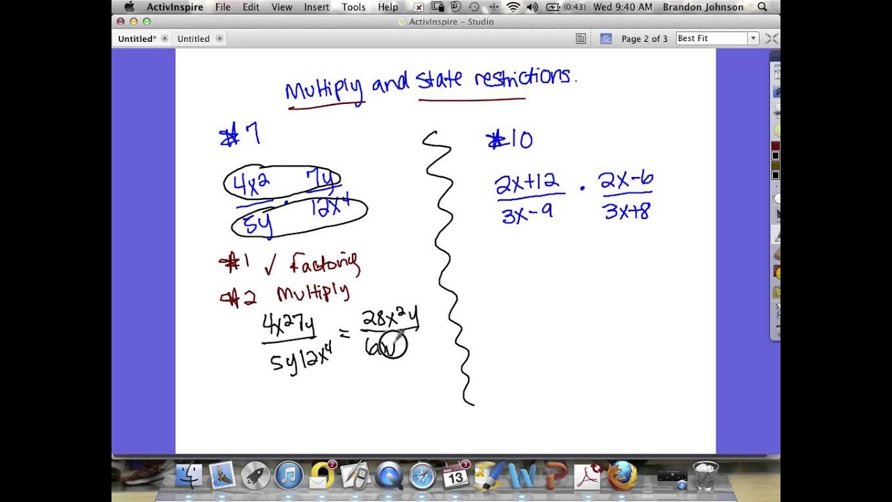 Algebra 2 Podcast on Multiplying and Dividing Rational Expressions Part ...