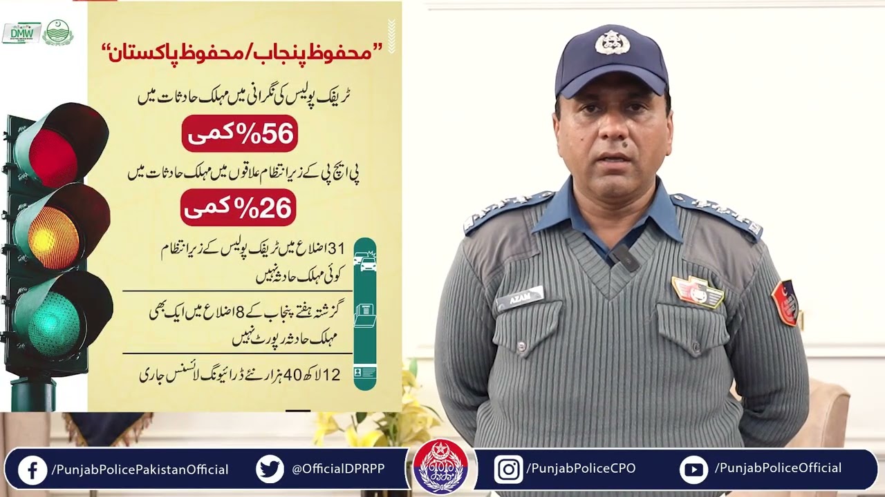 IG Punjab Awards Traffic Inspector Muhammad Azam for Excellence in Road Safety Awareness