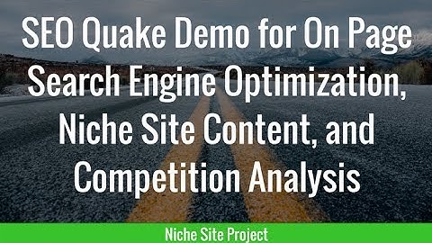 SEO Quake Demo for On Page Search Engine Optimization, Niche Site Content, and Competition Analysis