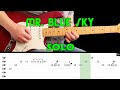 Mr  blue sky  guitar lesson  guitar solo with tabs  elo  fast  slow