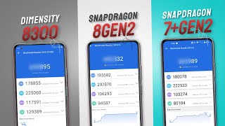 Dimensity 8300 Vs Snapdragon 8 Gen 2 Vs Snapdragon 7 Plus Gen 2 | Antutu Score & Specification