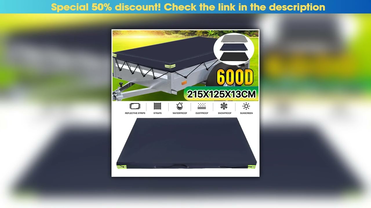 Discount Universal Trailer Car Cover Auto Roof Tent Sunshade Waterproof Windproof Dustproof Outdoor