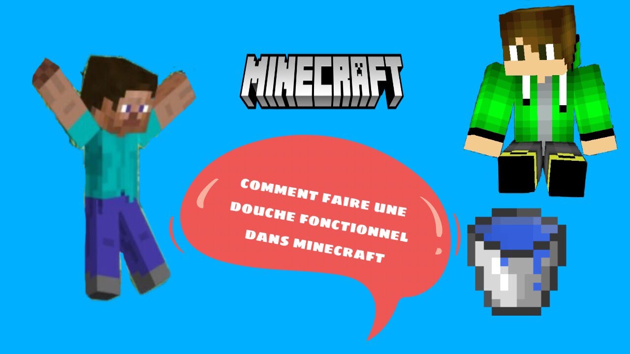 Comment faire une douche fonctionnel sur minecraft - YouTube
