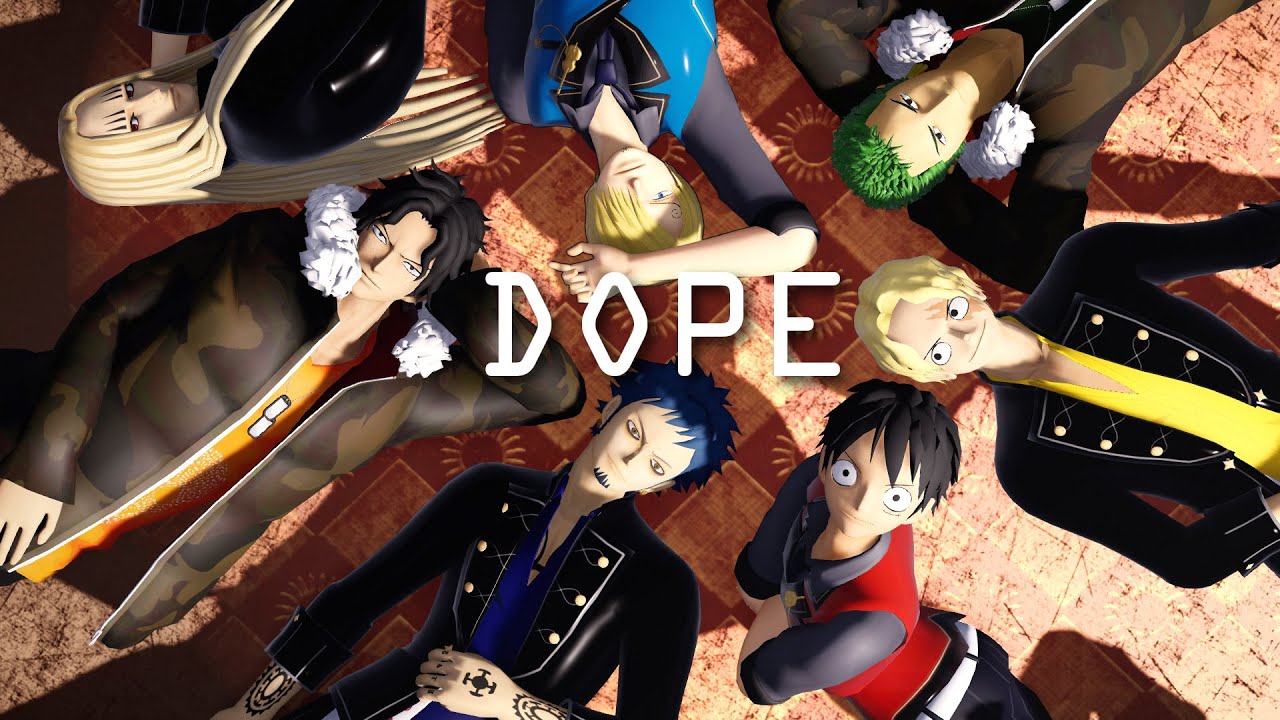【MMD One Piece】【MMDワンピ】ゾロ、サンジ、ルフィ、ロー、エース、サボ、ホーキンスでDOPE