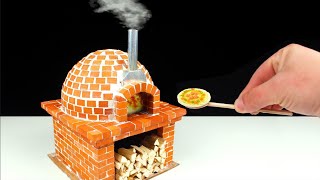 How to make a Miniature PIZZA OVEN from Mini Bricks  BRICKLAYING  mini pizza in the oven!