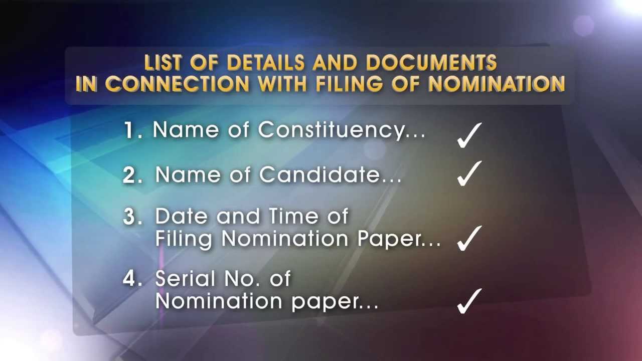 Check List For Nomination YouTube