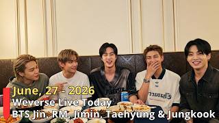 🔴 BTS LIVE June 27, 2026! Jin, RM, Jimin, Taehyung & Jungkook Weverse LIVE in Madrid 💜Full Subtitles screenshot 1