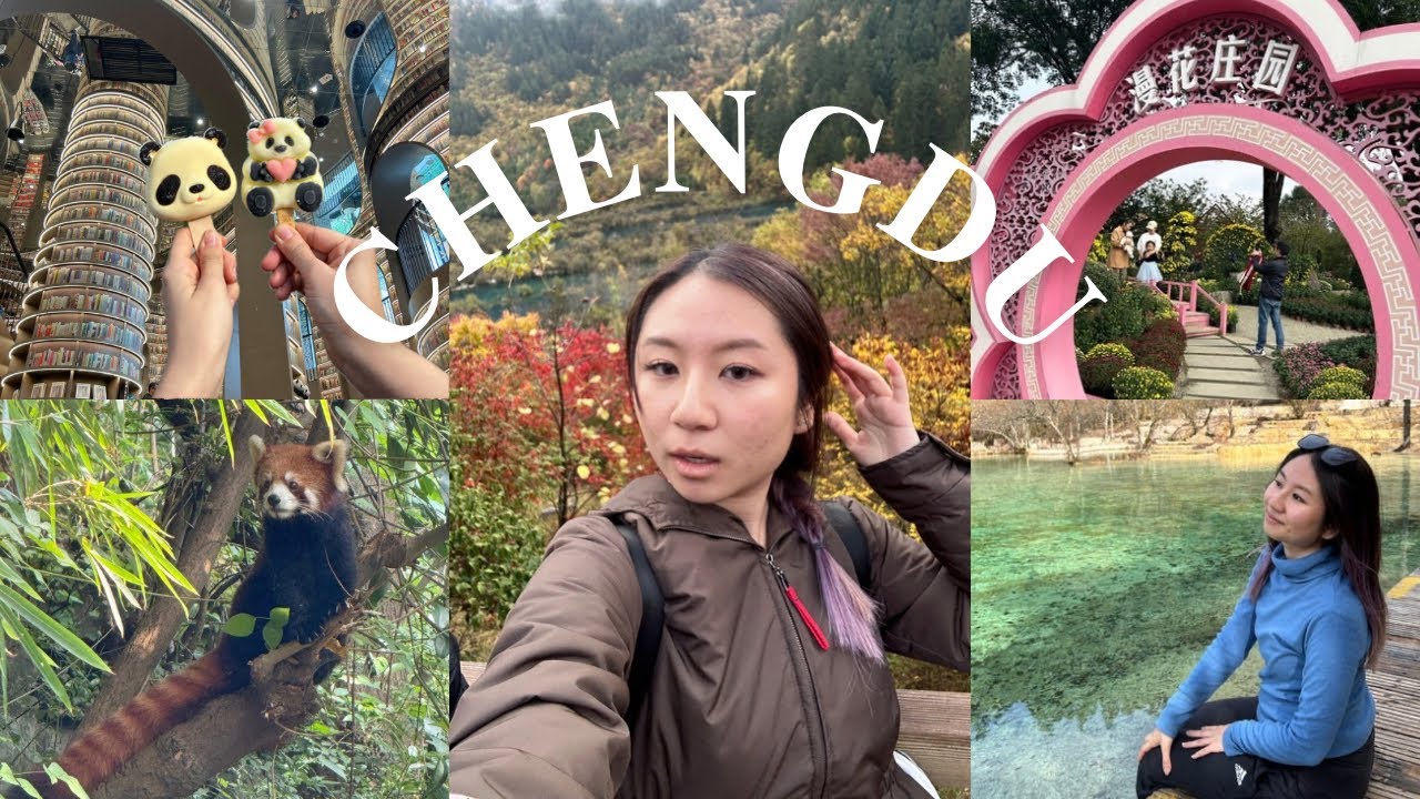 chengdu 成都vlog 🇨🇳 panda, jiuzhaigou, huanglong, flower manor, local snacks | Kelly T.