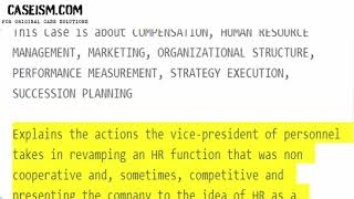 Sonoco Products Company (A): Building a World-Class HR Organization (Abridged) Case Study Help