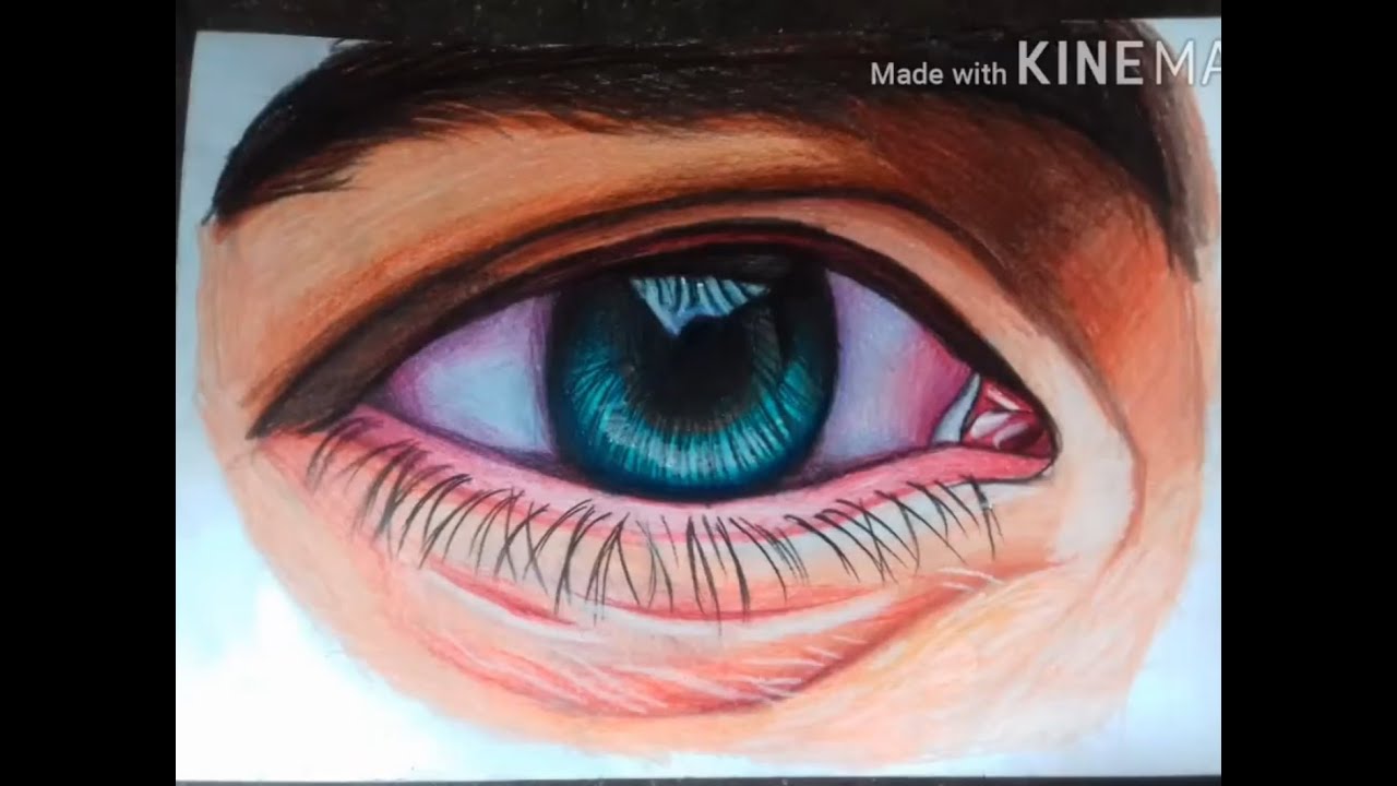 Harsh Rajak Realistic eye drawing with colour pencil.Harsh rajak Art. - YouTube