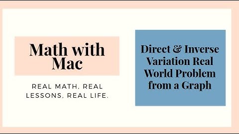 Direct & Inverse Variation Real World Problem from a Graph