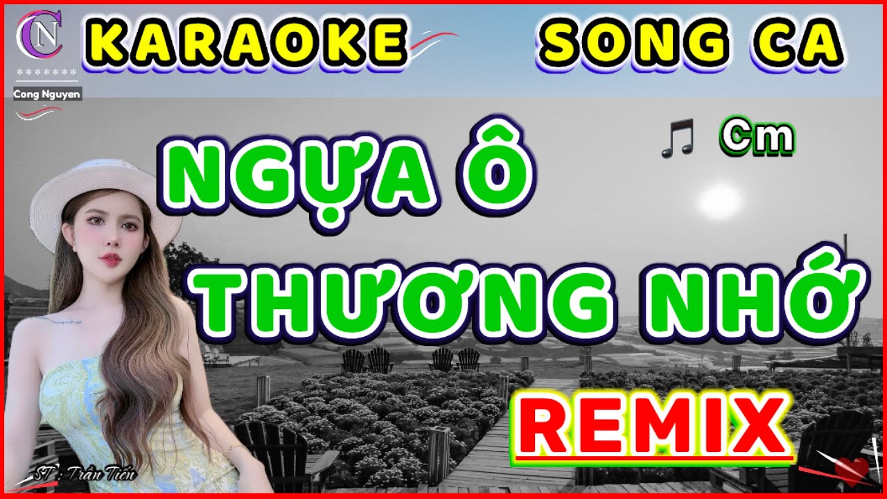 Karaoke | Ngựa Ô Thương Nhớ | Song Ca | Remix