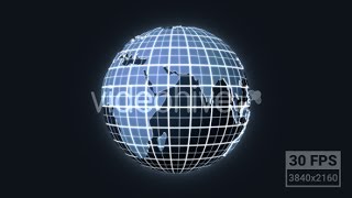 🎞️🌐 Looped Glowing Globe with Grid | Motion Graphics Template