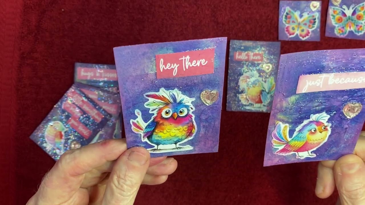 ATC-картинки и двойняшки, выполненные в смешанной технике ❤️