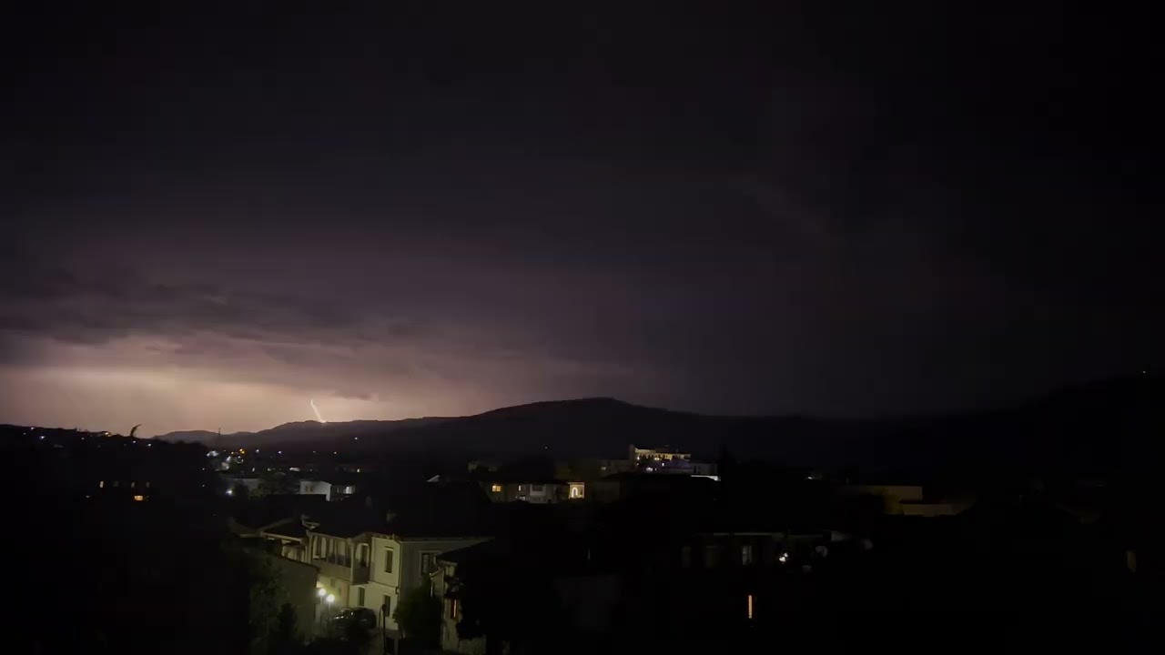 5 Hours of Night Thunderstorm & Lightning Over Houses | Deep Sleep & Relaxation