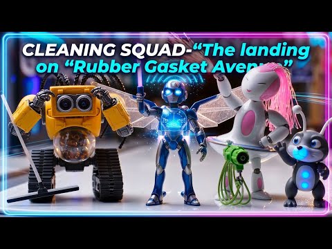 Captain Moon's Robot Deep Cleaning Squad: Gasket Tech Transformation Adventure | Cleaning Squad