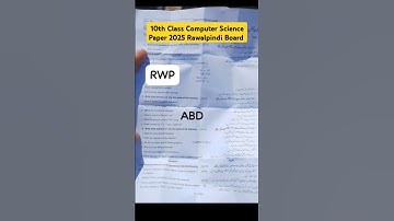 Rawalpindi Board 10 Class Computer Science Paper 2025  | 10th Class Computer Science Paper 2025 RWP
