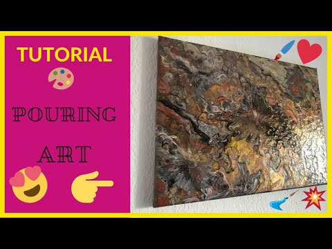 Tutorial!POURING ART!Cum realizăm o pictură cu vopsele acrilice si răsină epoxidic