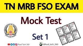TN MRB FSO Mock Test (Set 1) | FSO Exam preparation | MCQs plan  for TN MRB FSO
