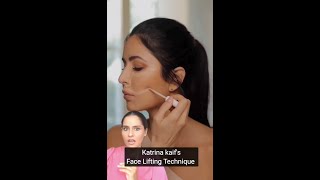 Katrina Kaif's Face Lifting Technique 🤩 #shorts #dailyshorts #makeuphacks #facelift #hacks #vishag