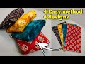 4 folding methods just one fold pouch cutting and stitching how to make pouch bag making at home