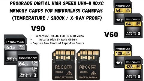 prograde digital Uhs-ii V60 V90 SD Memory card 64gb 128gb for cameras 4k raw burst photo video shoot