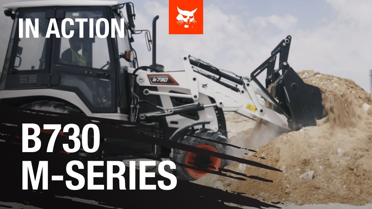 Bobcat B730 M-series Backhoe Loader in Action