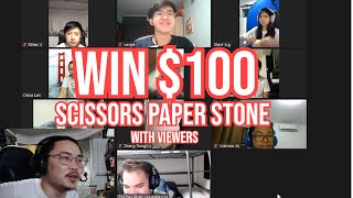Scissors Paper Stone Win $100
