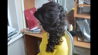 Wedding hairstyle to the side from Inessa Myatenko. Свадебная прическа на бок.