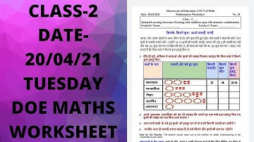 class-2(20.04.21),tuesday,doe maths worksheet-14,doe worksheet with answer,kitne kitne fool class2