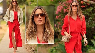 "Alessandra Ambrosio's Stunning Red Dress Look" screenshot 2