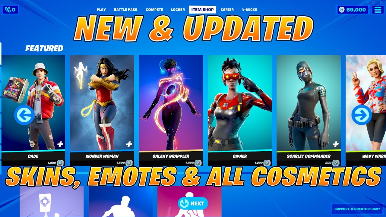 All New, Updated and Returning Skins, Emotes & Cosmetics Item Shop ...