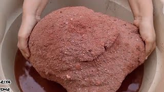 Soft Red mountain crumble dipping in water 💦💦💦 Dry on paste satisfying sound asmr  screenshot 4