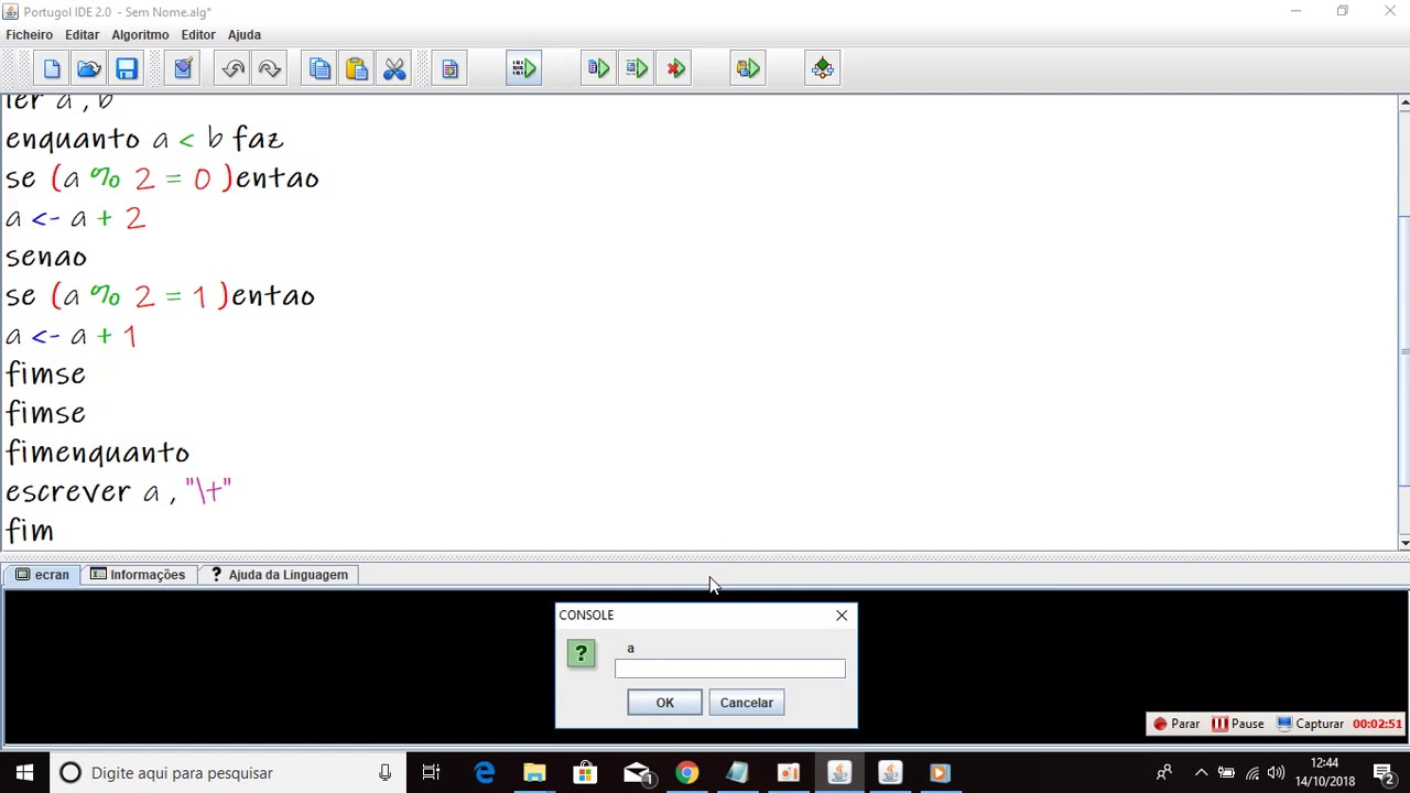 Portugol - Pseudocódigo - Para , Se , Enquanto - #3 - YouTube