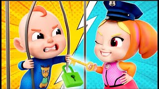 Baby Police Officer Chase Thief -  Baby Prison + Police song | More Nursery Rhymes \u0026 Rosoo Kids Song